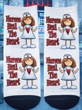 Adult Dress Ankle Socks Nurses Heal The Heart